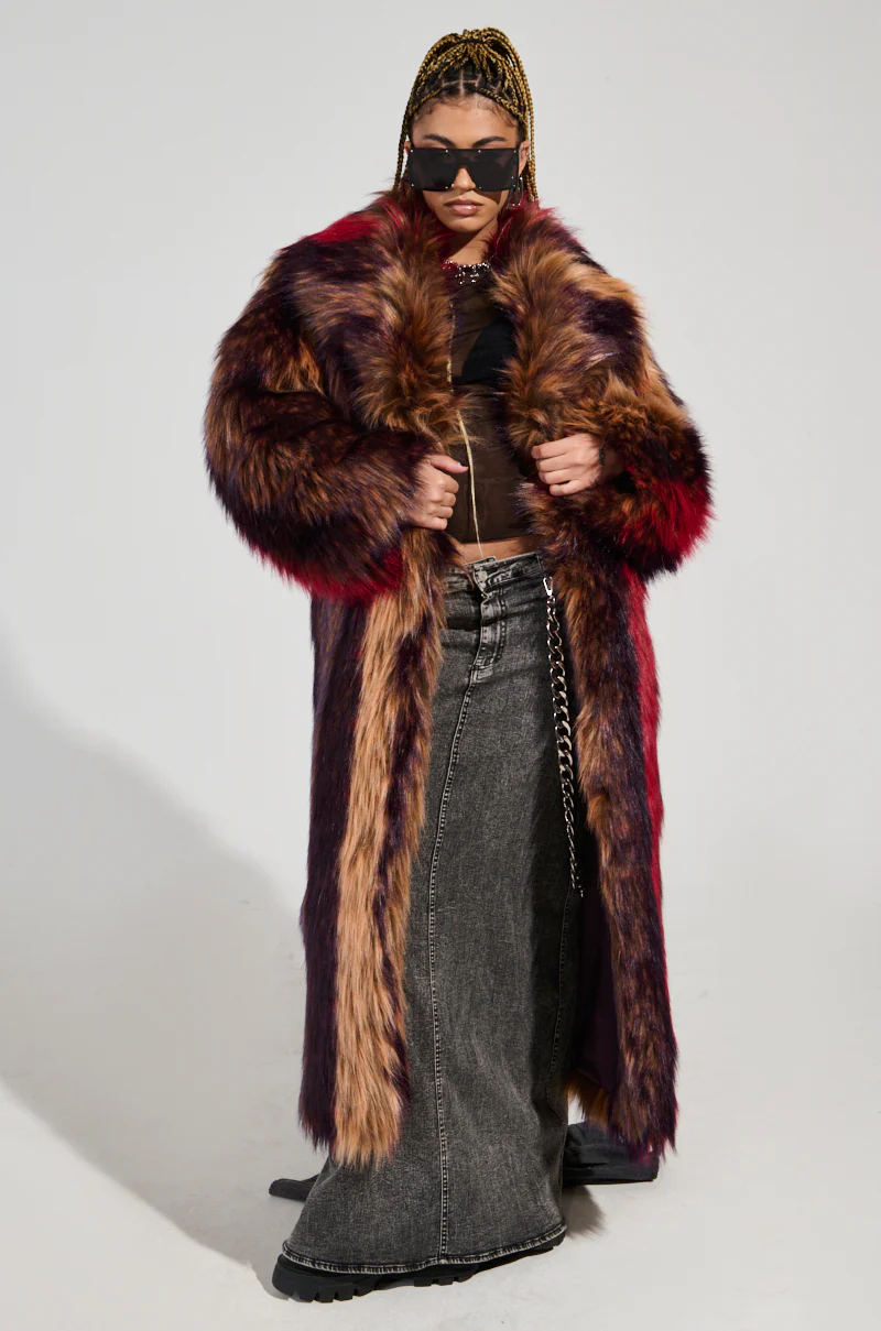 SUNDAY STRIPED FUR COAT - Image 7