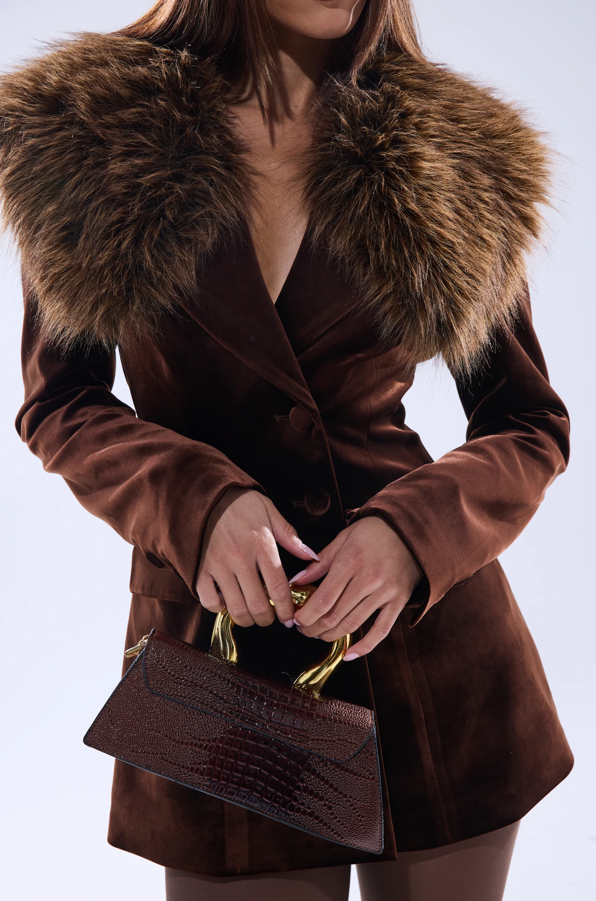 SUNDAY VELVET BLAZER WITH REMOVABLE FUR COLLAR - Image 8