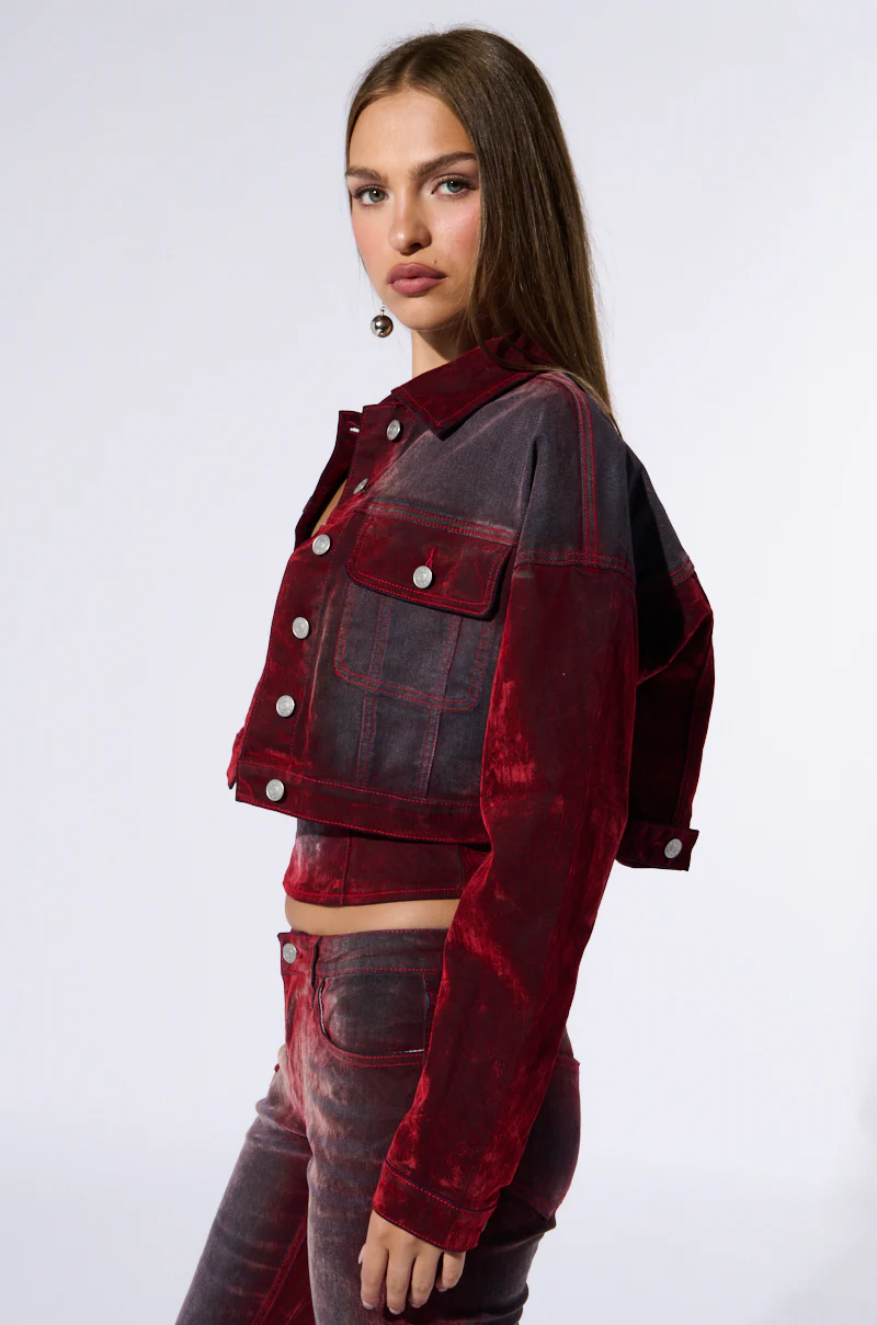 SUNNY VELVET EFFECT DENIM JACKET - Image 3