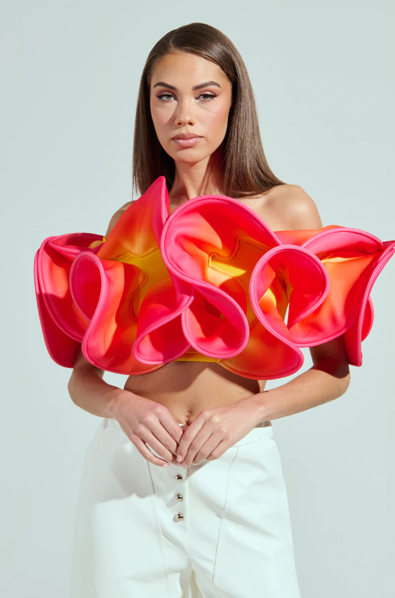 SUNSET DREAMS OFF THE SHOULDER CROP TOP - Image 2