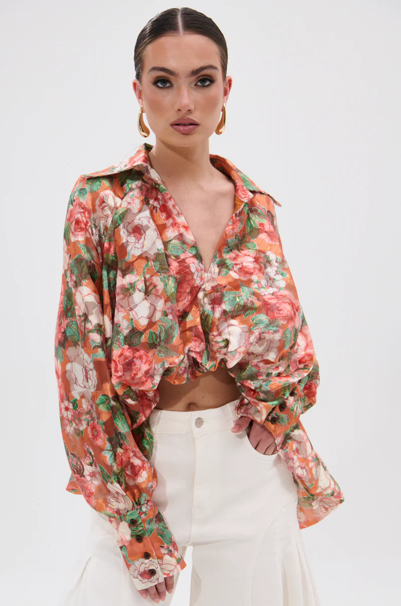 SUNSHINE FLORAL HIGH LOW BLOUSE - Image 2