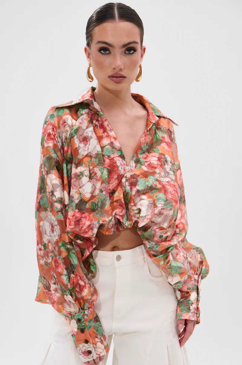 SUNSHINE FLORAL HIGH LOW BLOUSE - Image 3