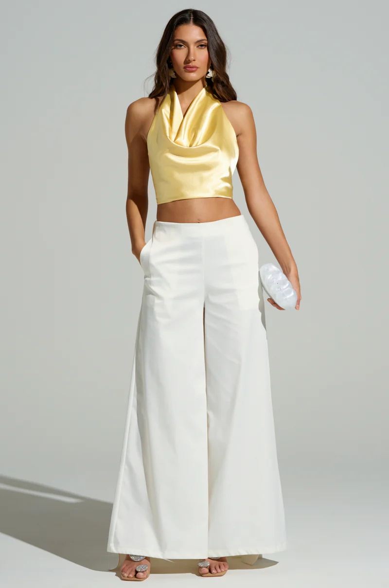 SUNSHINE GIRL COWL NECK SATIN BLOUSE - Image 7