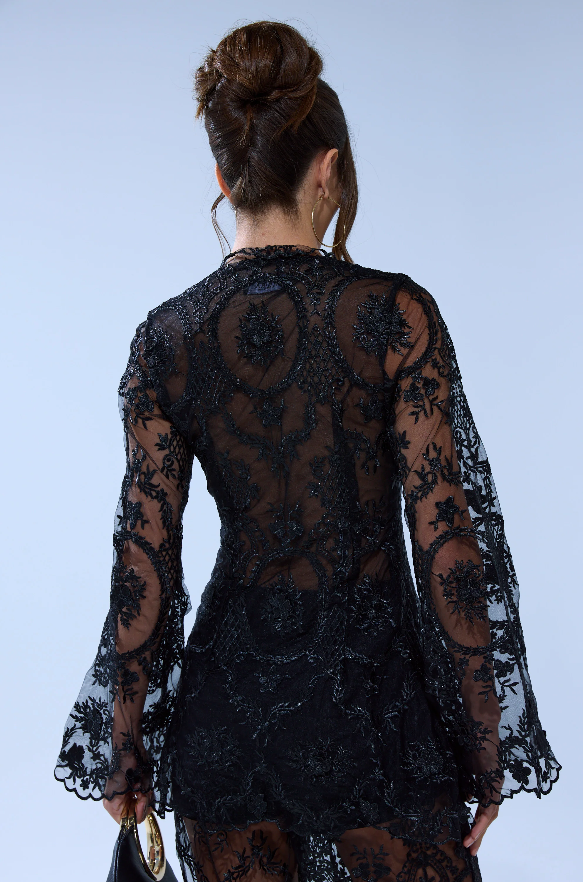 SUPER LUXE LACE TIE-FRONT BLOUSE - Image 5