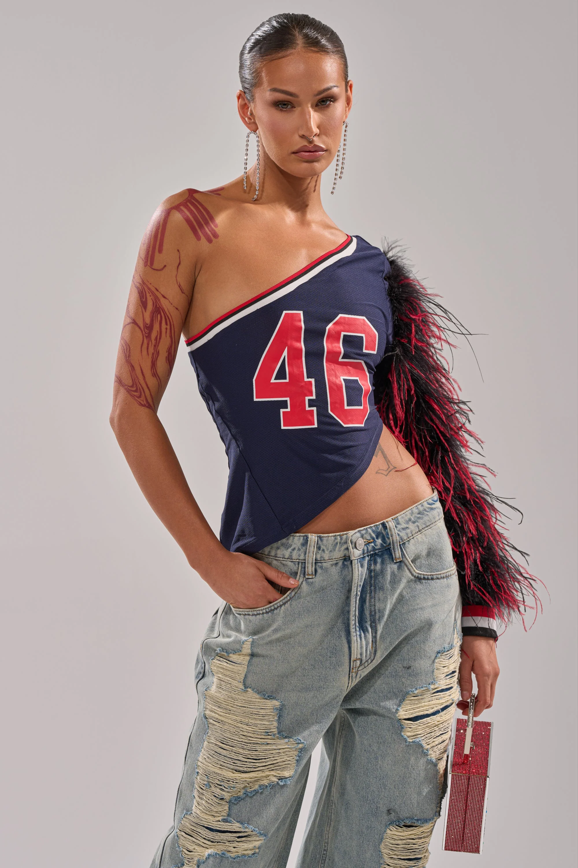 SUPERBOWL PARTY ONE SLEEVE TEE - Image 2