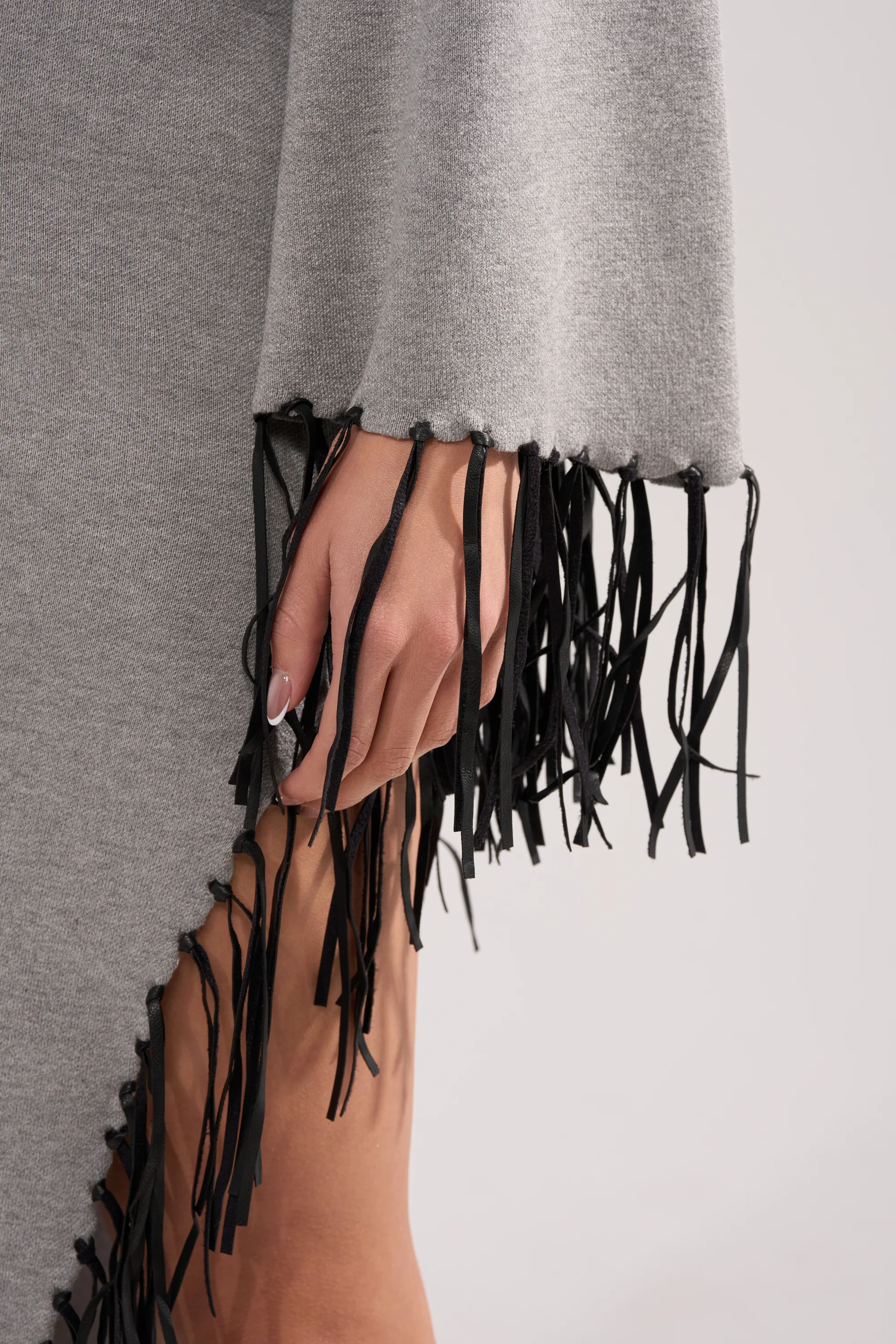 SWEATER WEATHER KNIT MIDI DRESS IN GREY - Image 5