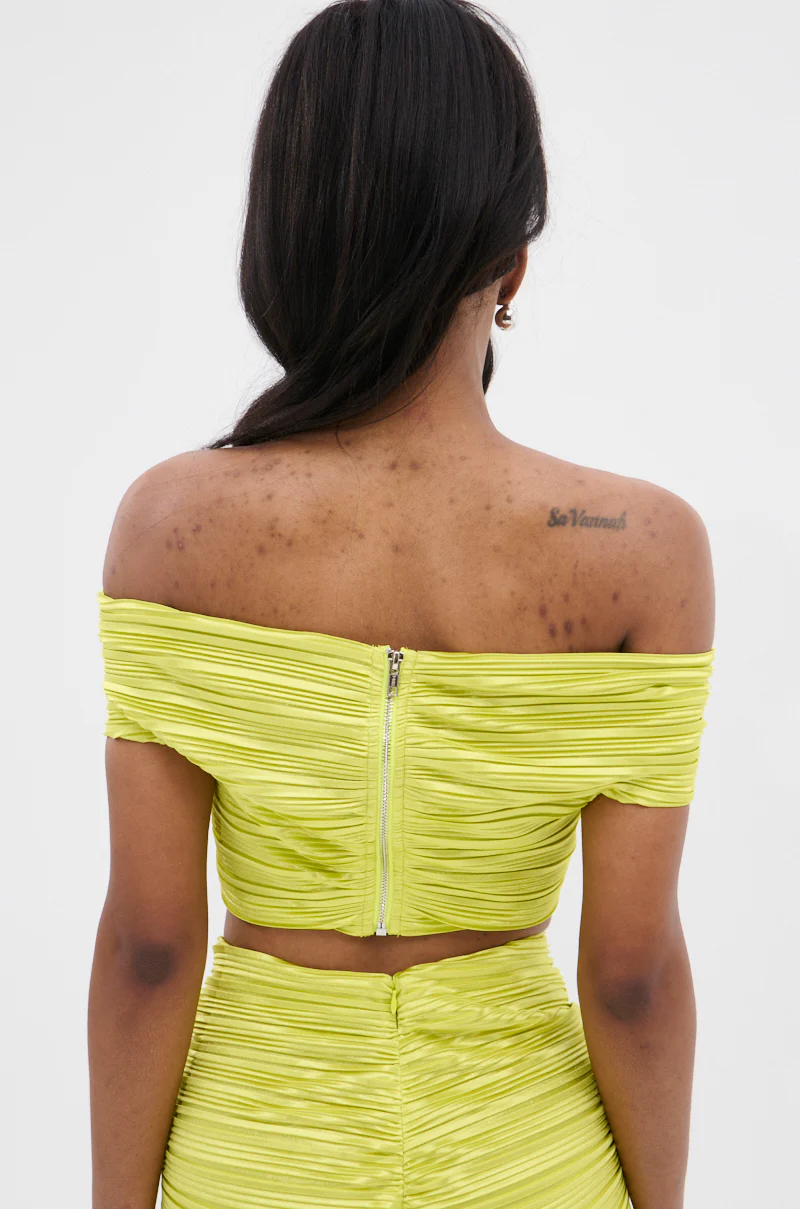 SWEET AS CAN BE GREEN OFF THE SHOULDER TOP - Image 6