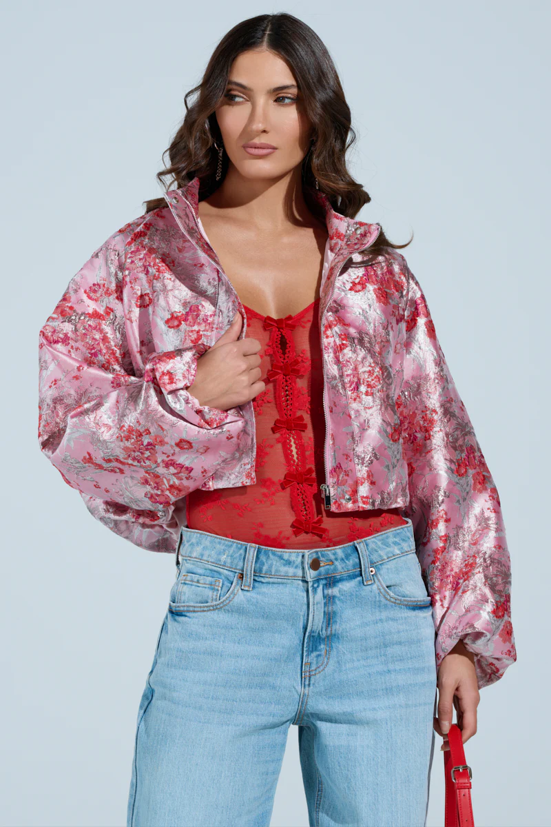 SWEET DISPOSITION BROCADE BOMBER - Image 2