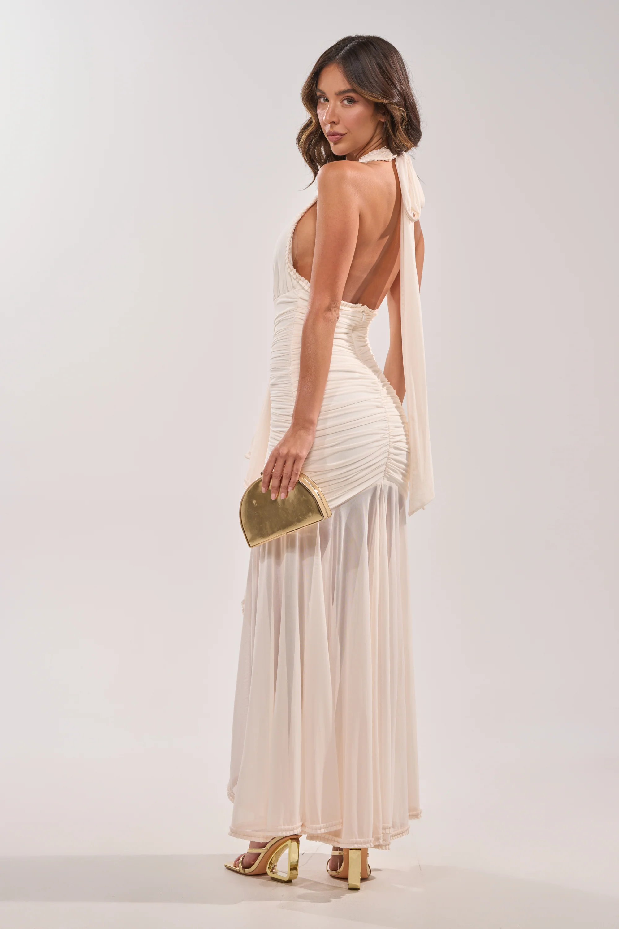SWEET SUNSET MESH MAXI DRESS IN WHITE - Image 7