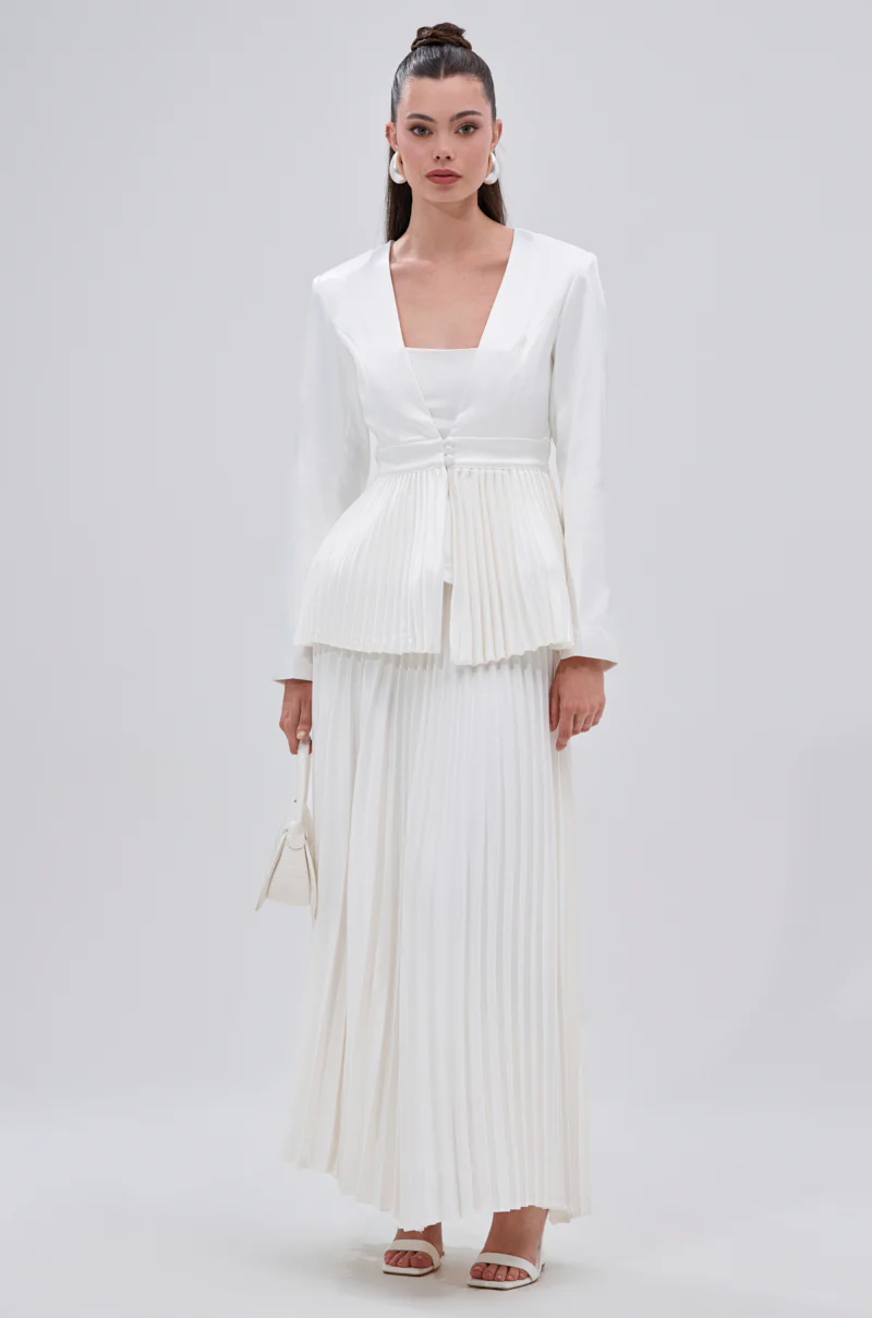 SWEET THING PLEATED SATIN MAXI SKIRT - Image 10