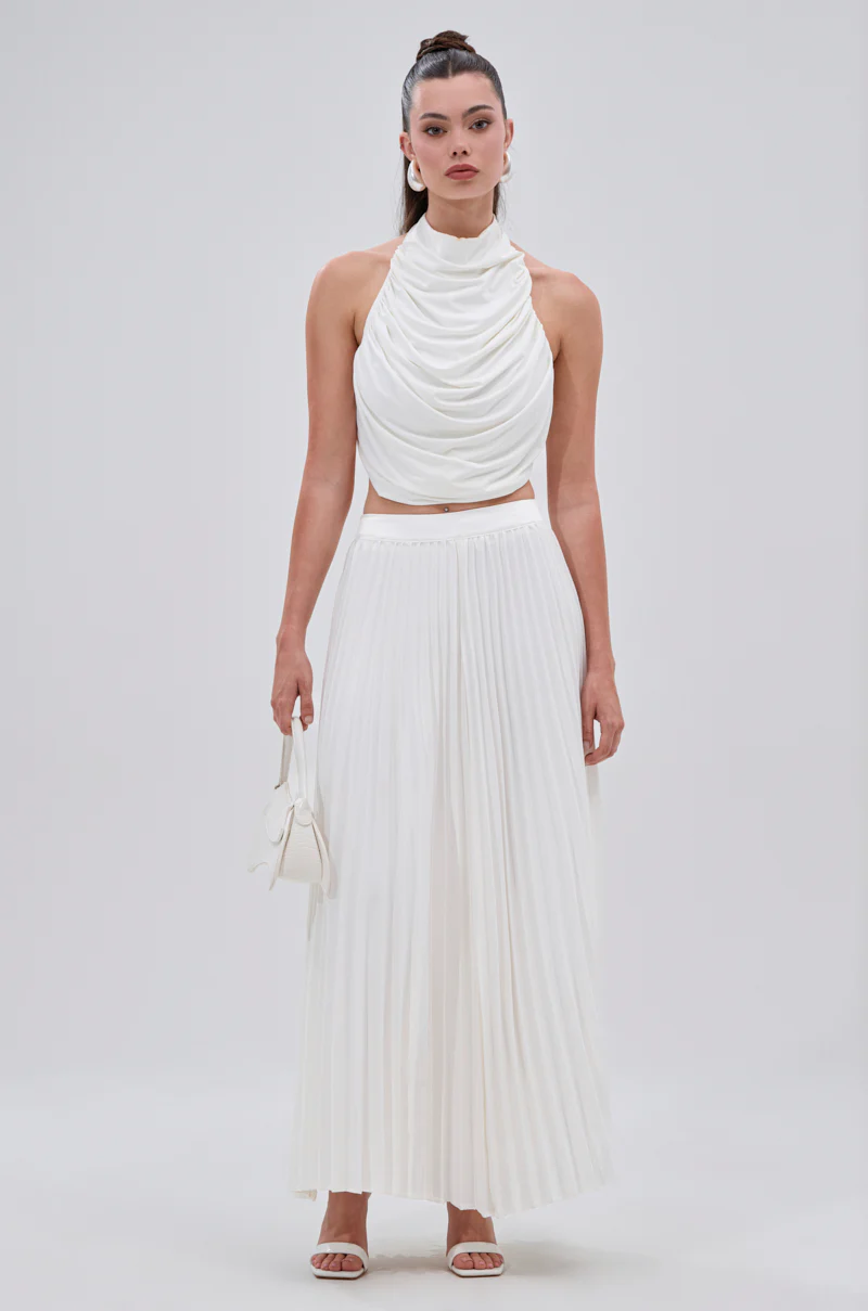 SWEET THING PLEATED SATIN MAXI SKIRT - Image 2