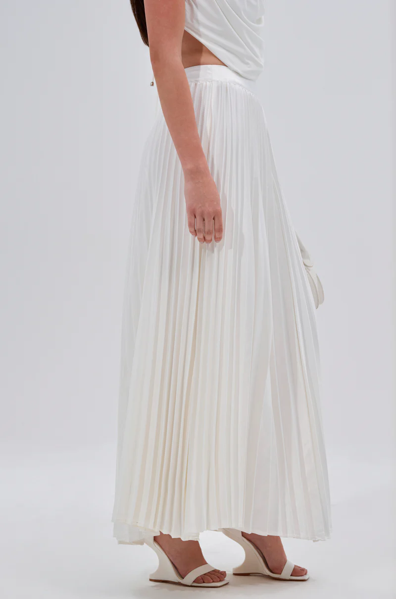 SWEET THING PLEATED SATIN MAXI SKIRT - Image 3