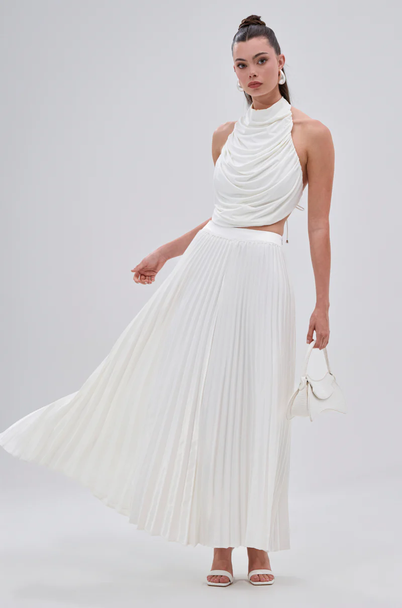 SWEET THING PLEATED SATIN MAXI SKIRT - Image 5