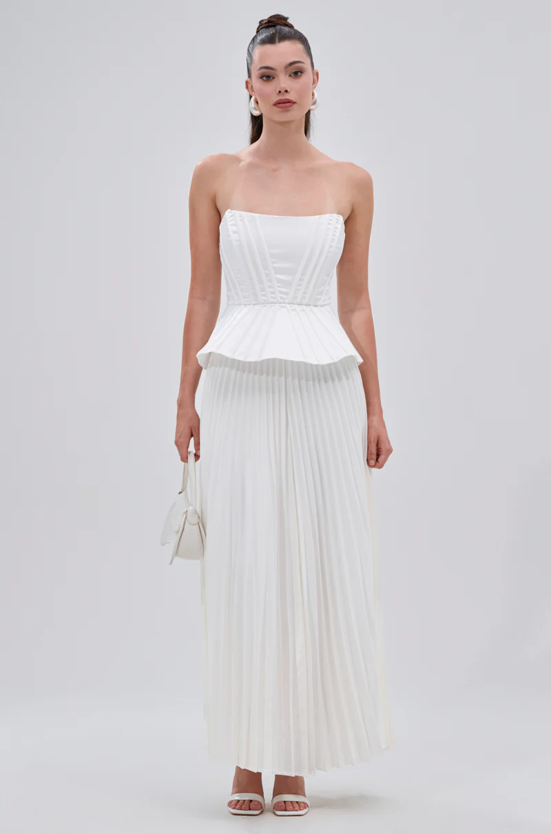 SWEET THING PLEATED SATIN MAXI SKIRT - Image 8