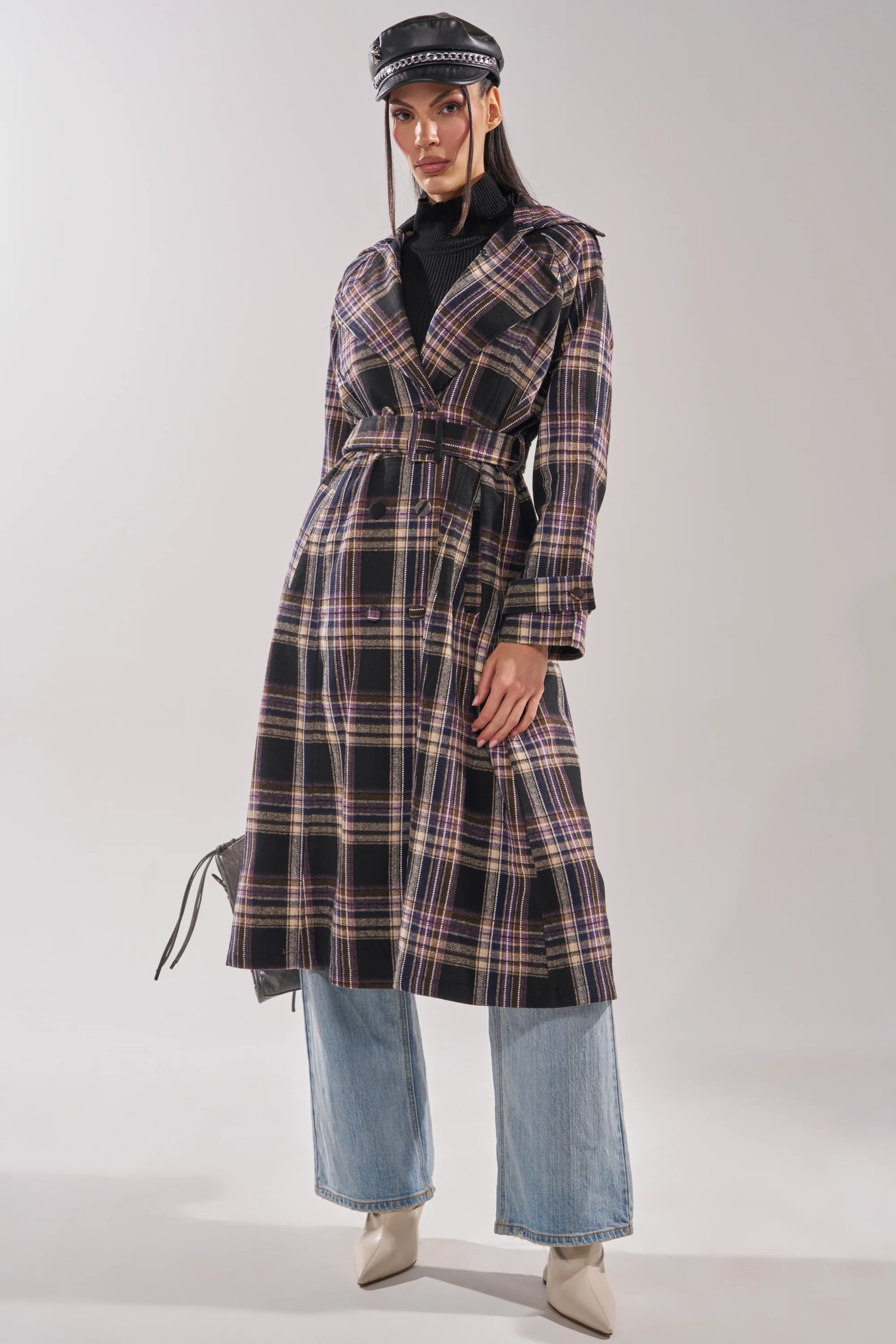 SWEPT UP FUR TRIM TRENCH - Image 7