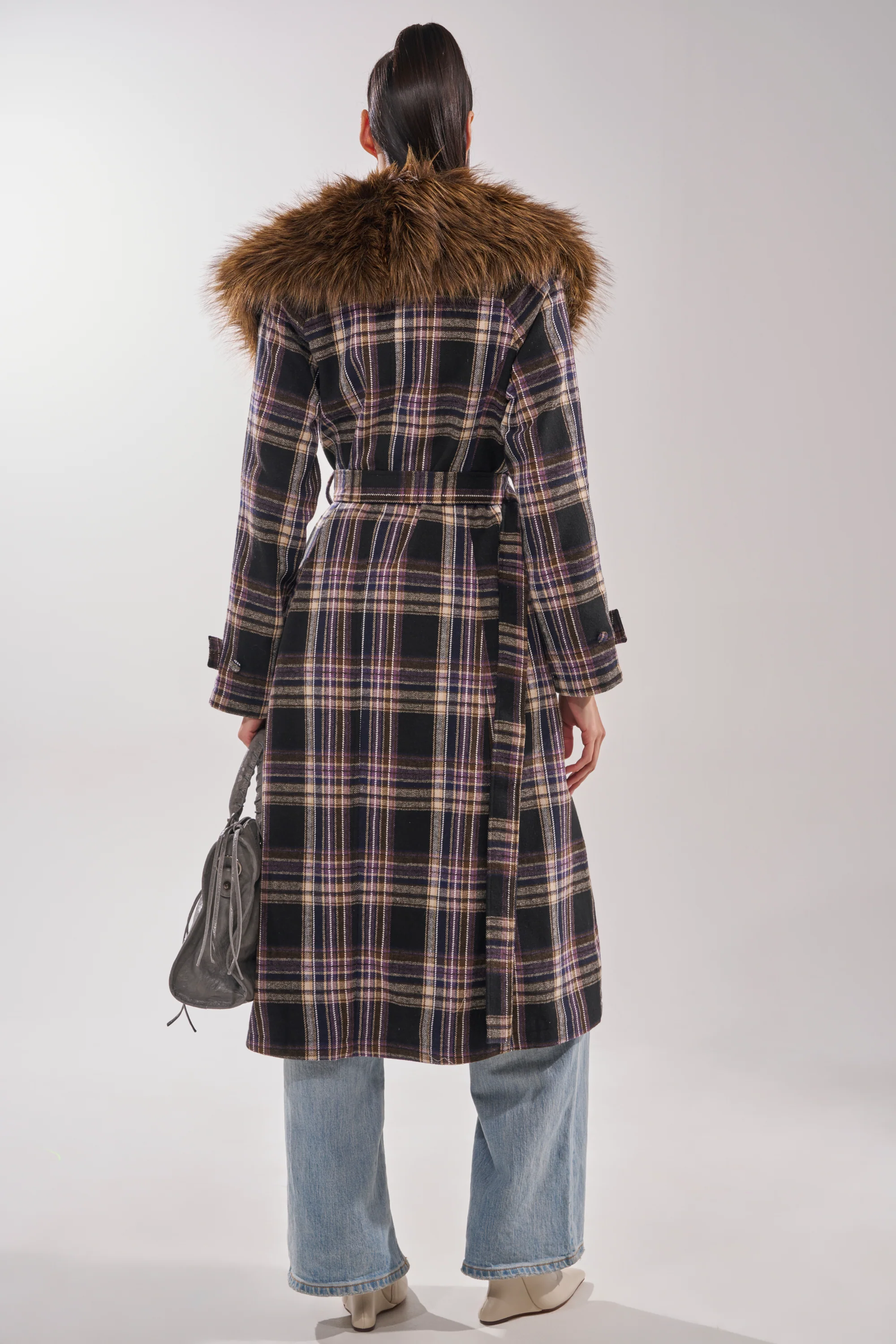 SWEPT UP FUR TRIM TRENCH - Image 9