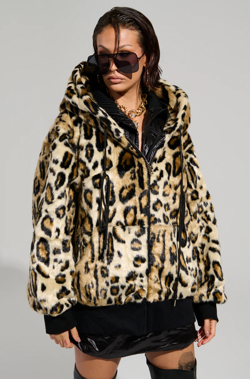 SYDNEY FAUX FUR ZIP UP HOODIE - Image 3