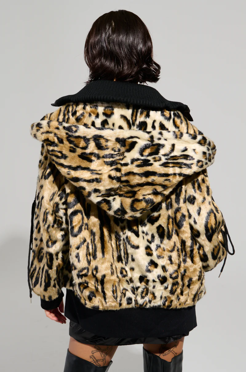 SYDNEY FAUX FUR ZIP UP HOODIE - Image 6
