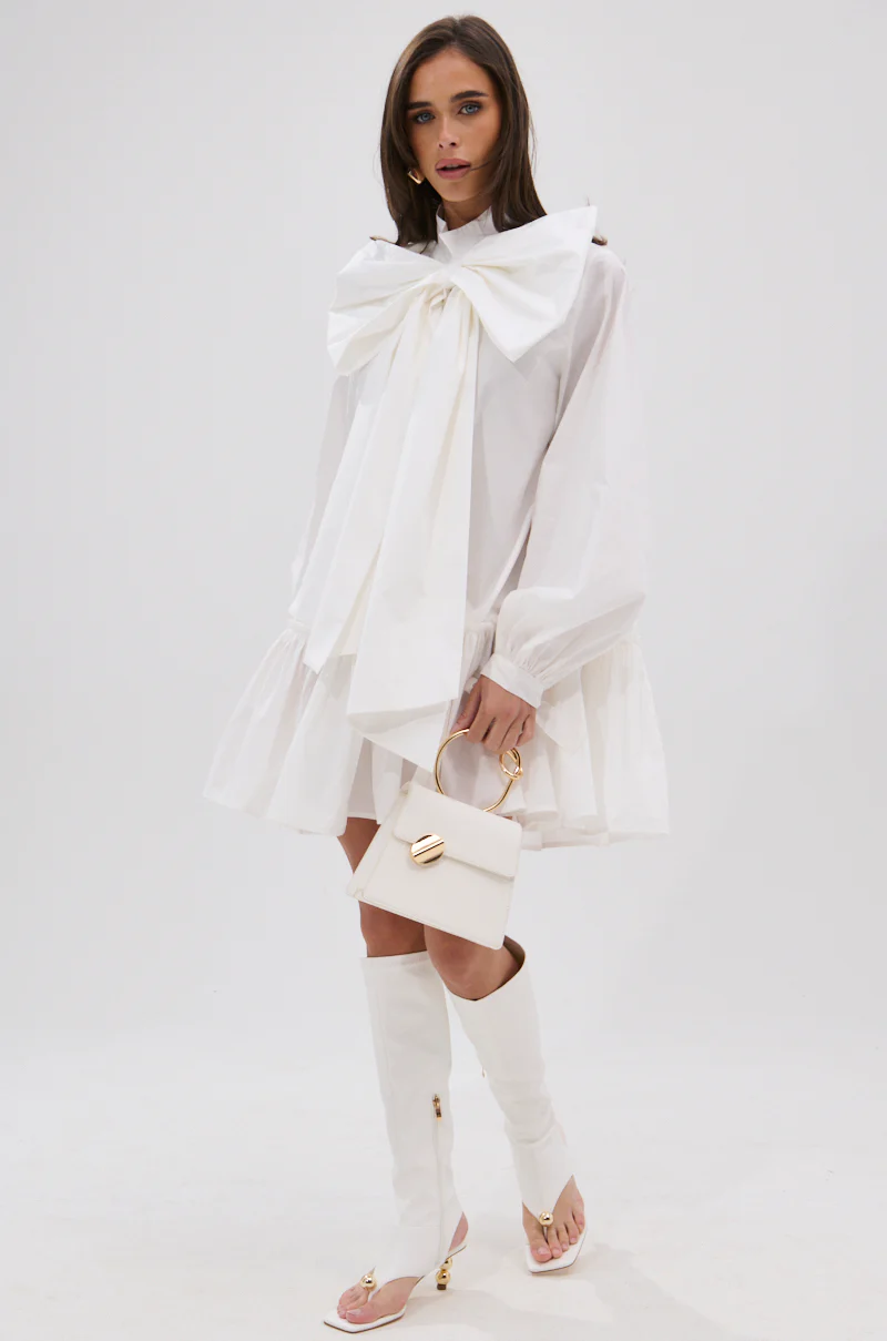 TAKE A BOW POPLIN MINI DRESS - Image 6