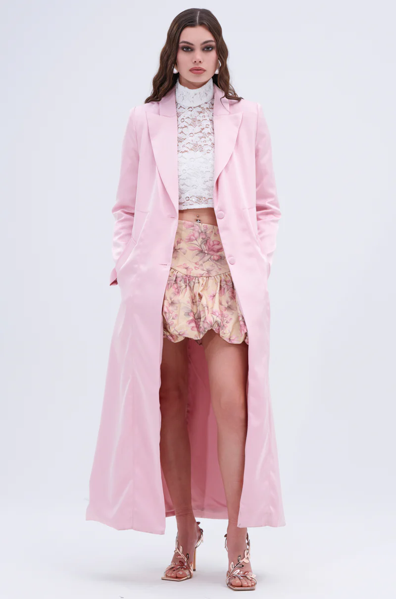 TAKE ME EVERYWHERE SATIN TRENCH - Image 2