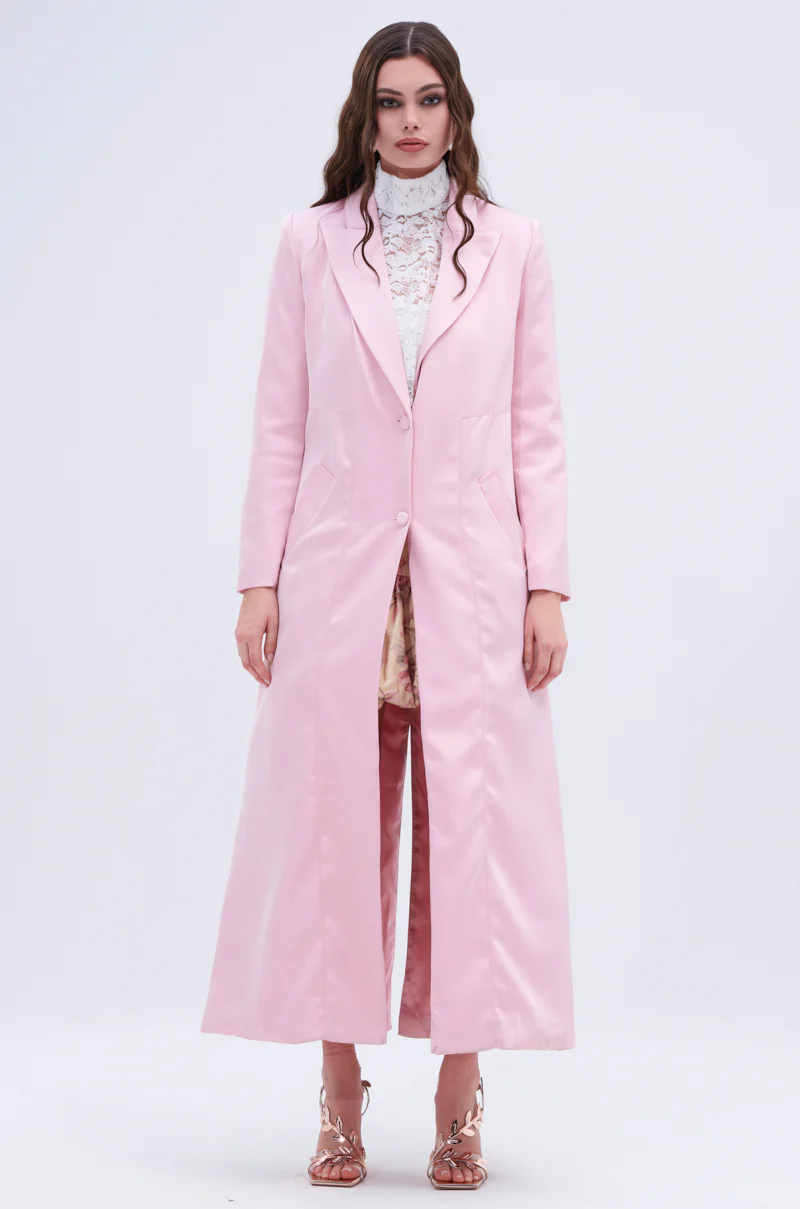 TAKE ME EVERYWHERE SATIN TRENCH - Image 4