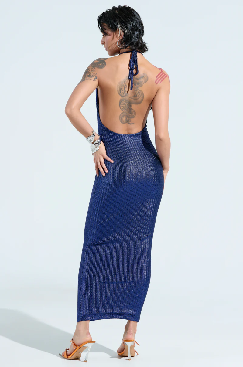 TAKE ME TO FIGI KNIT MAXI DRESS IN BLUE - Image 4