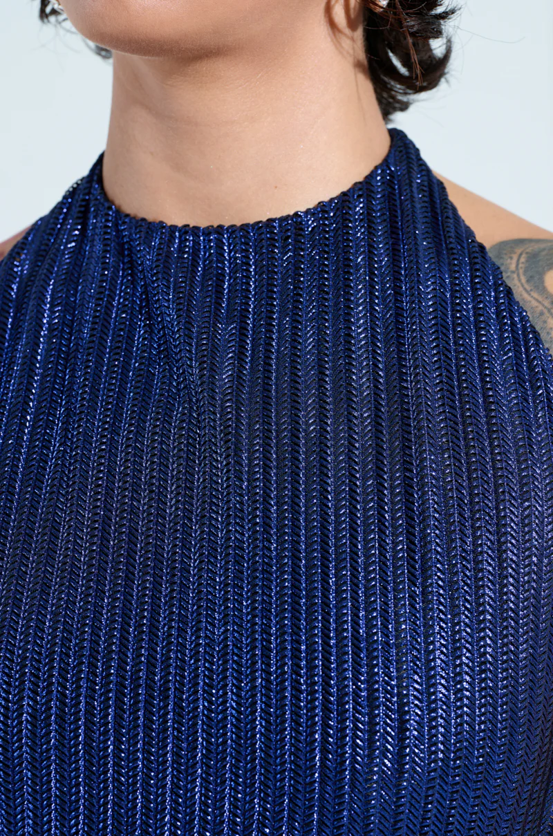 TAKE ME TO FIGI KNIT MAXI DRESS IN BLUE - Image 5