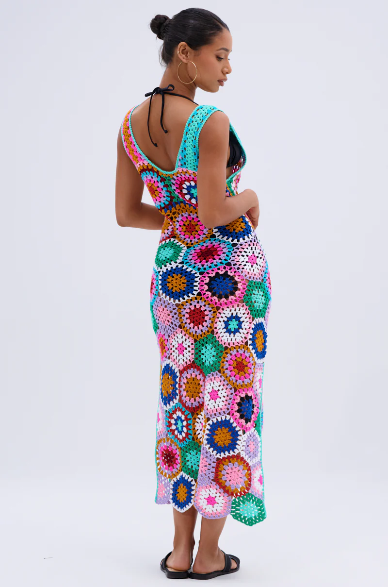 TAKE ME TO THE BEACH CROCHET MIDI DRESS - Image 3