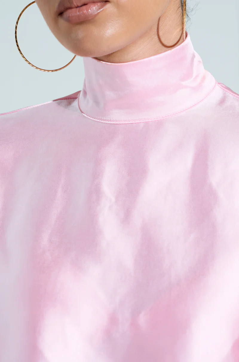 TALIA SATIN MOCK NECK BLOUSE - Image 7