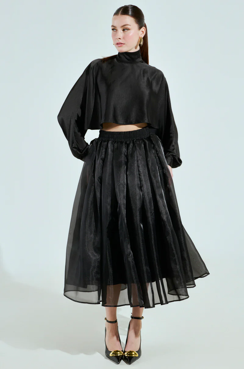TALIA SATIN MOCK NECK BLOUSE - Image 5