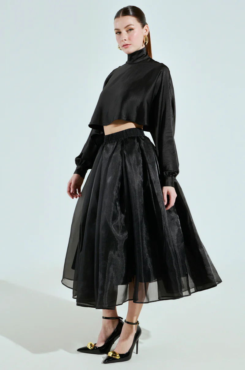 TALIA SATIN MOCK NECK BLOUSE - Image 7