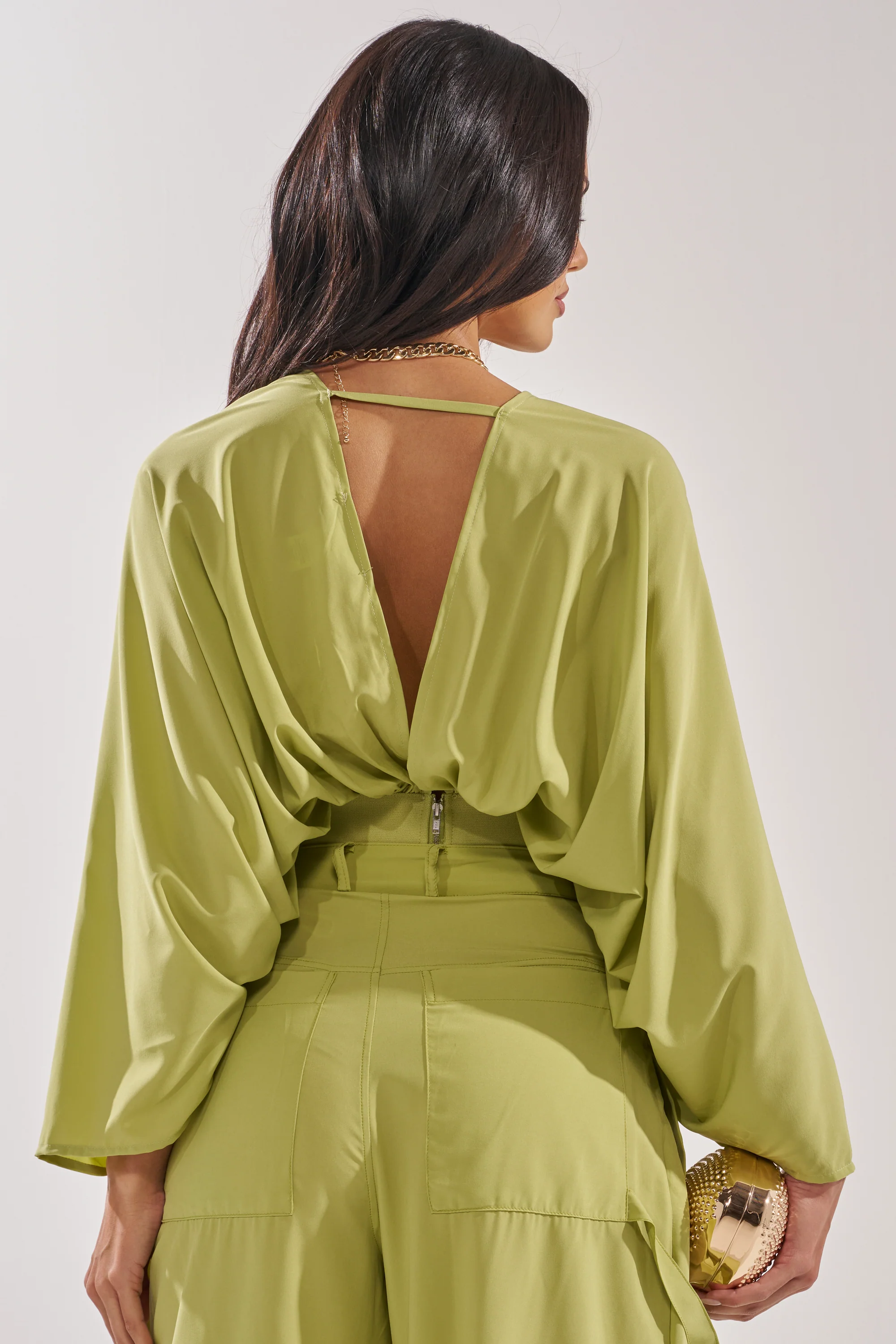 TALK ABOUT ME BLOUSE IN CHARTREUSE - Image 4