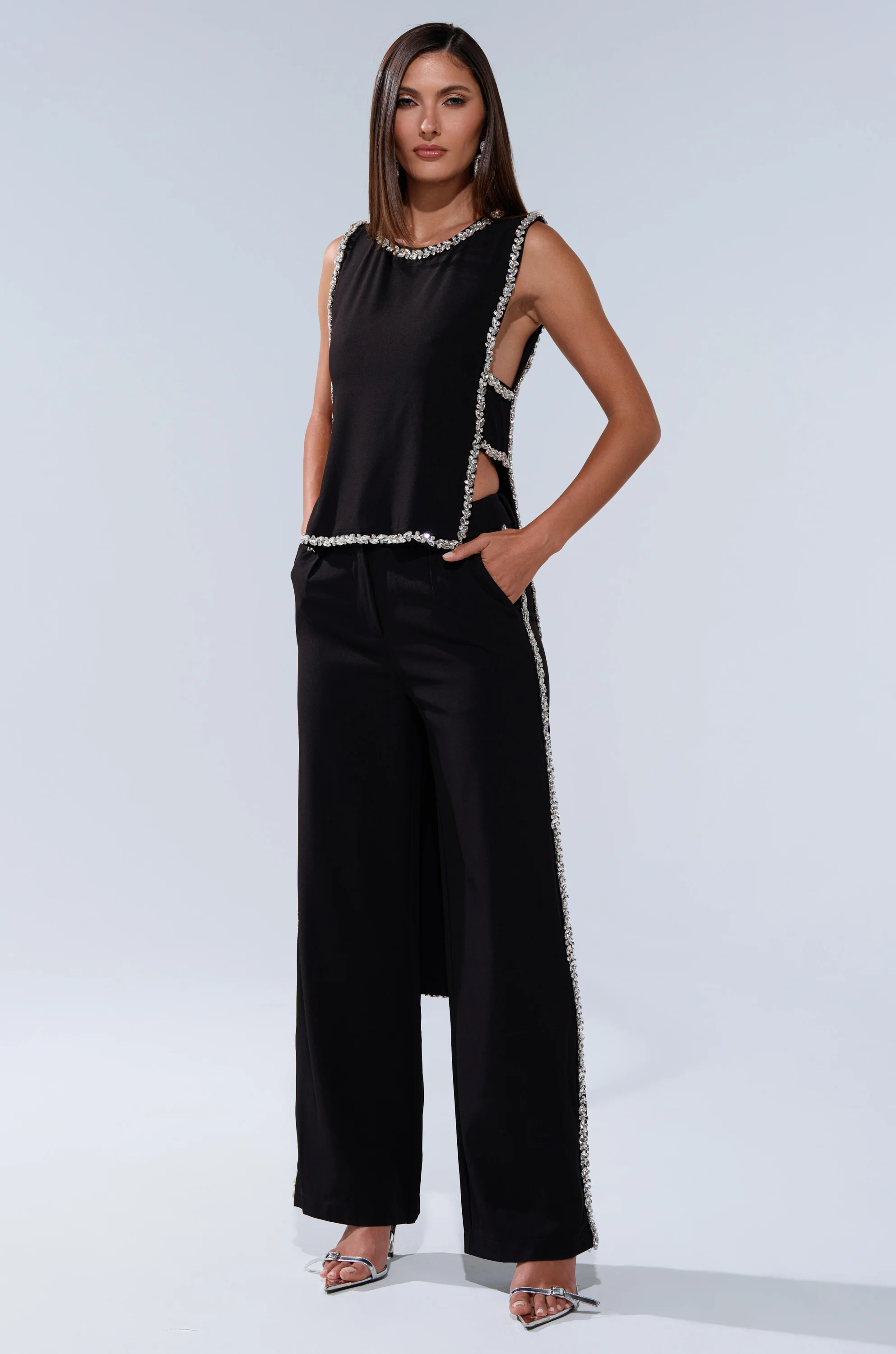 TALK TO ME BABY BLOUSE WITH RHINESTONE