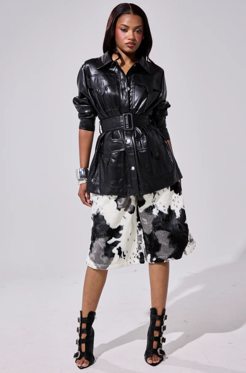 TALK TO ME BABY FAUX LEATHER BUTTON DOWN - Image 11