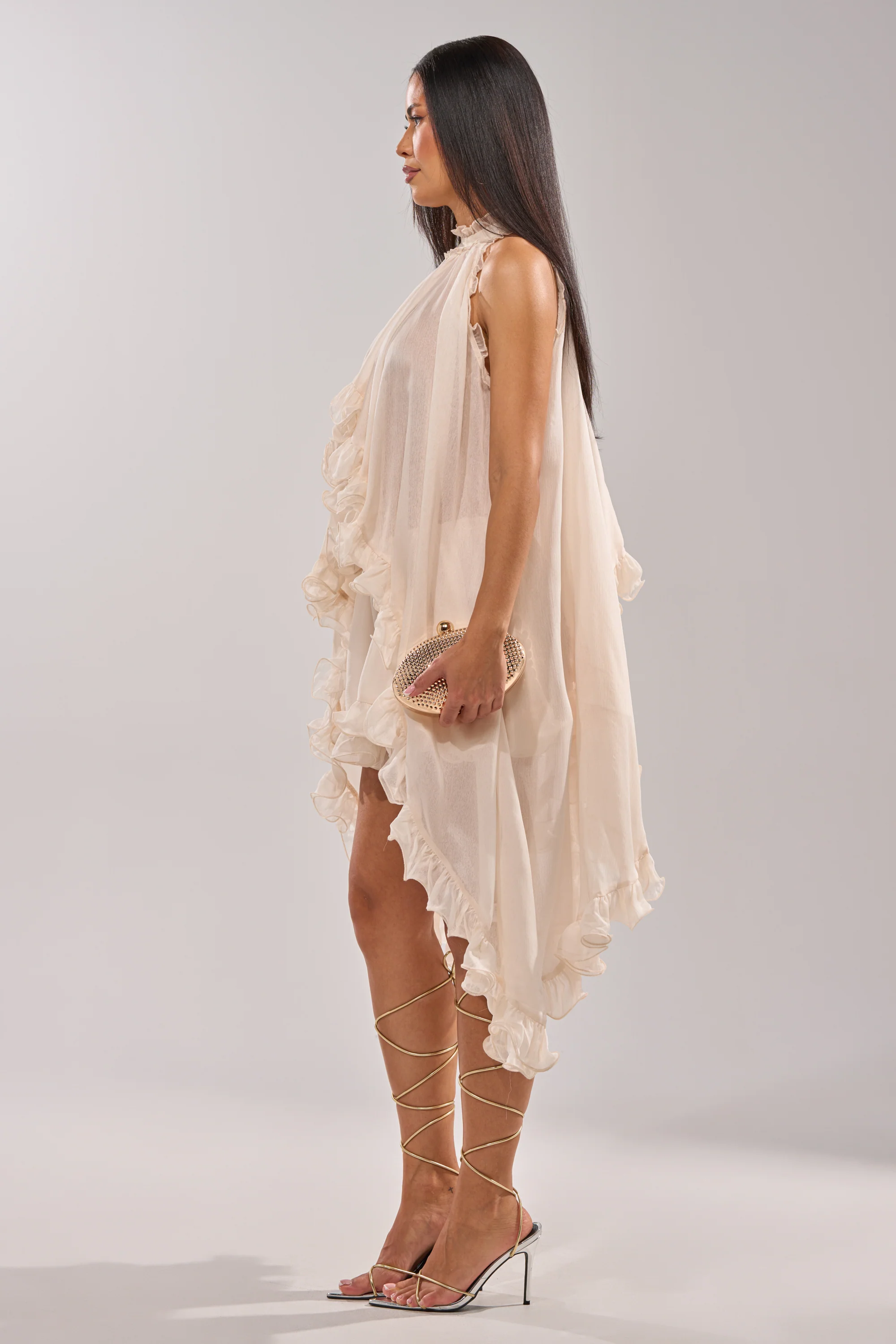 TALK TO ME HIGH LOW MESH BLOUSE - Image 7