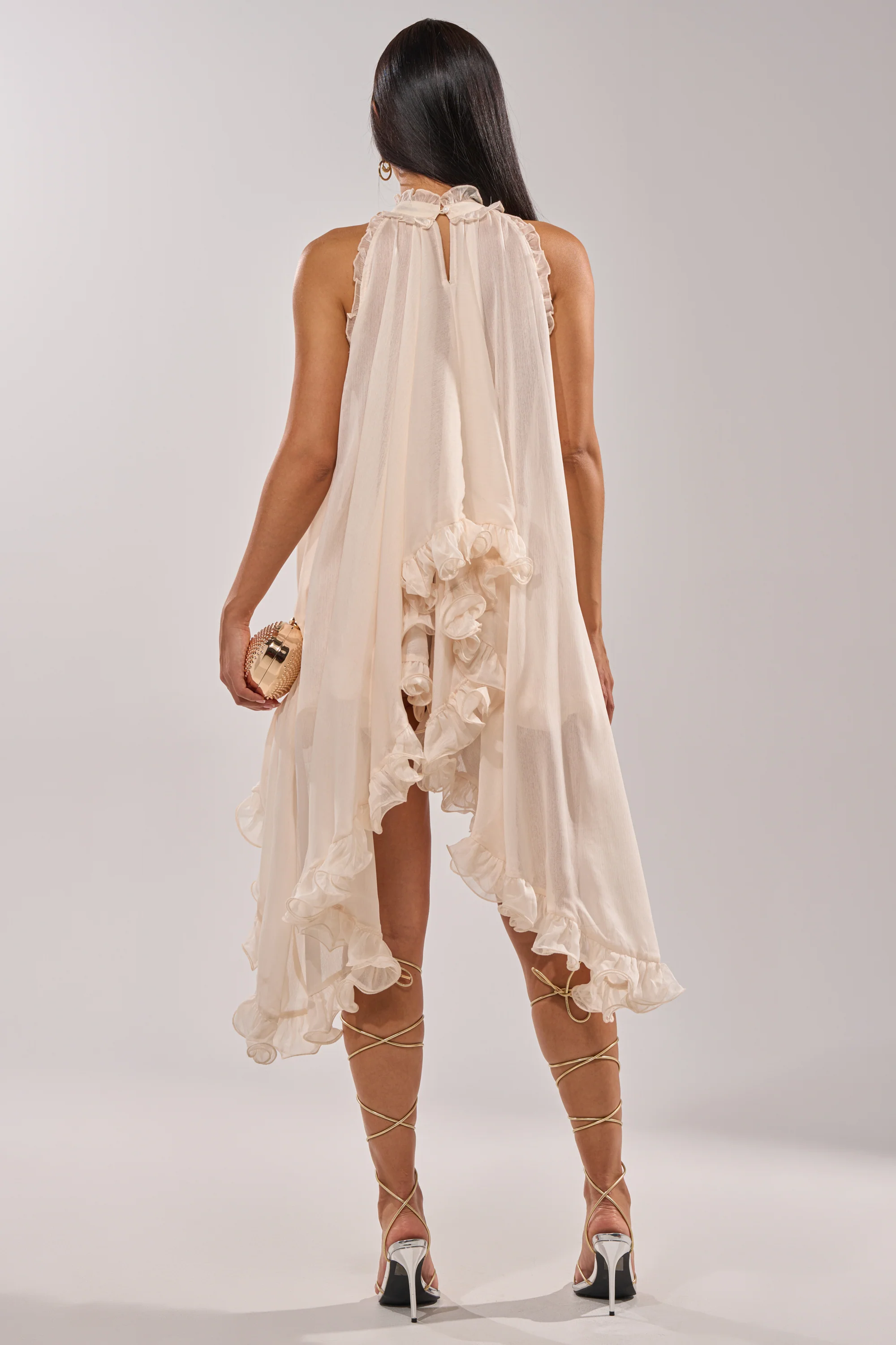 TALK TO ME HIGH LOW MESH BLOUSE - Image 8