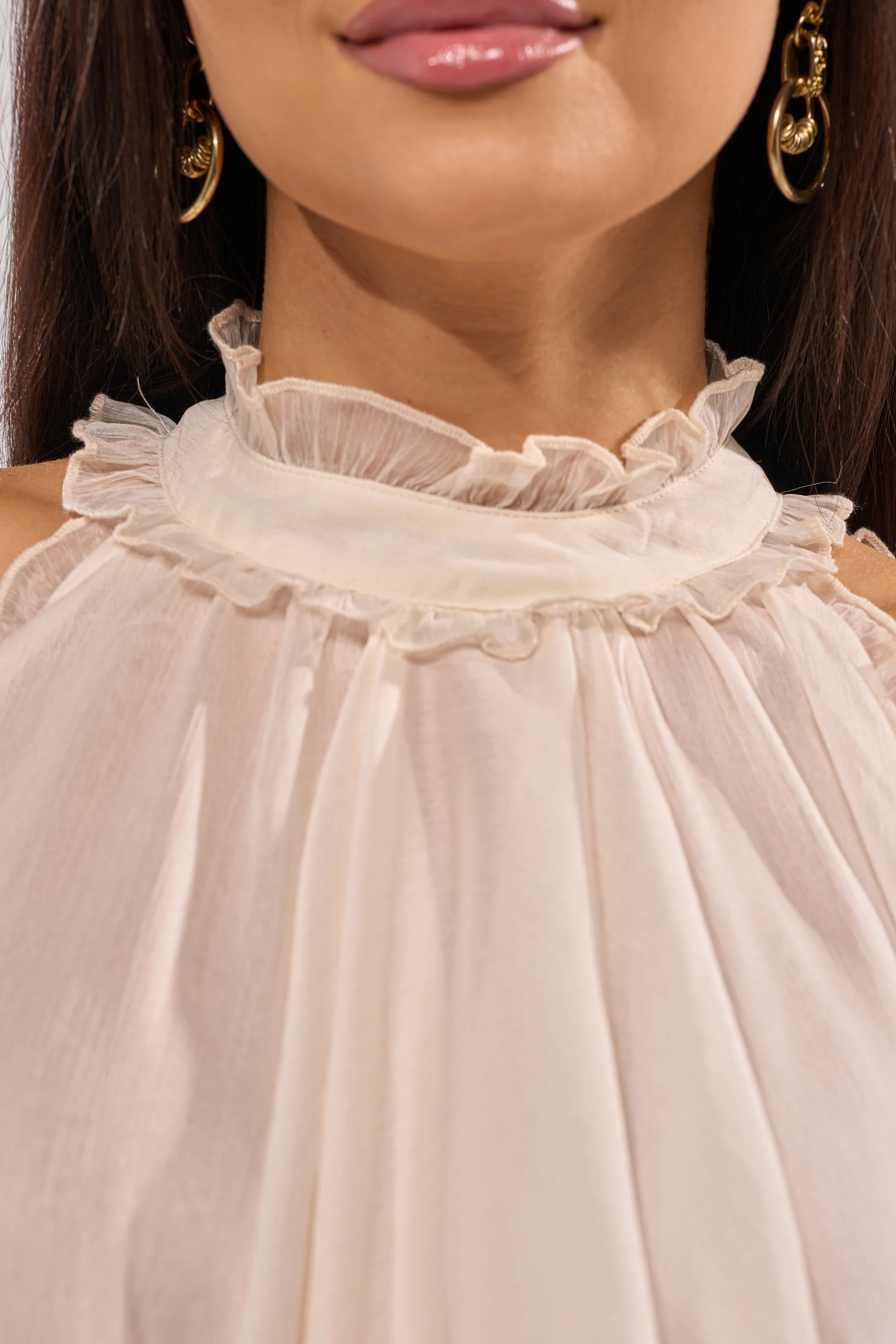 TALK TO ME HIGH LOW MESH BLOUSE - Image 9