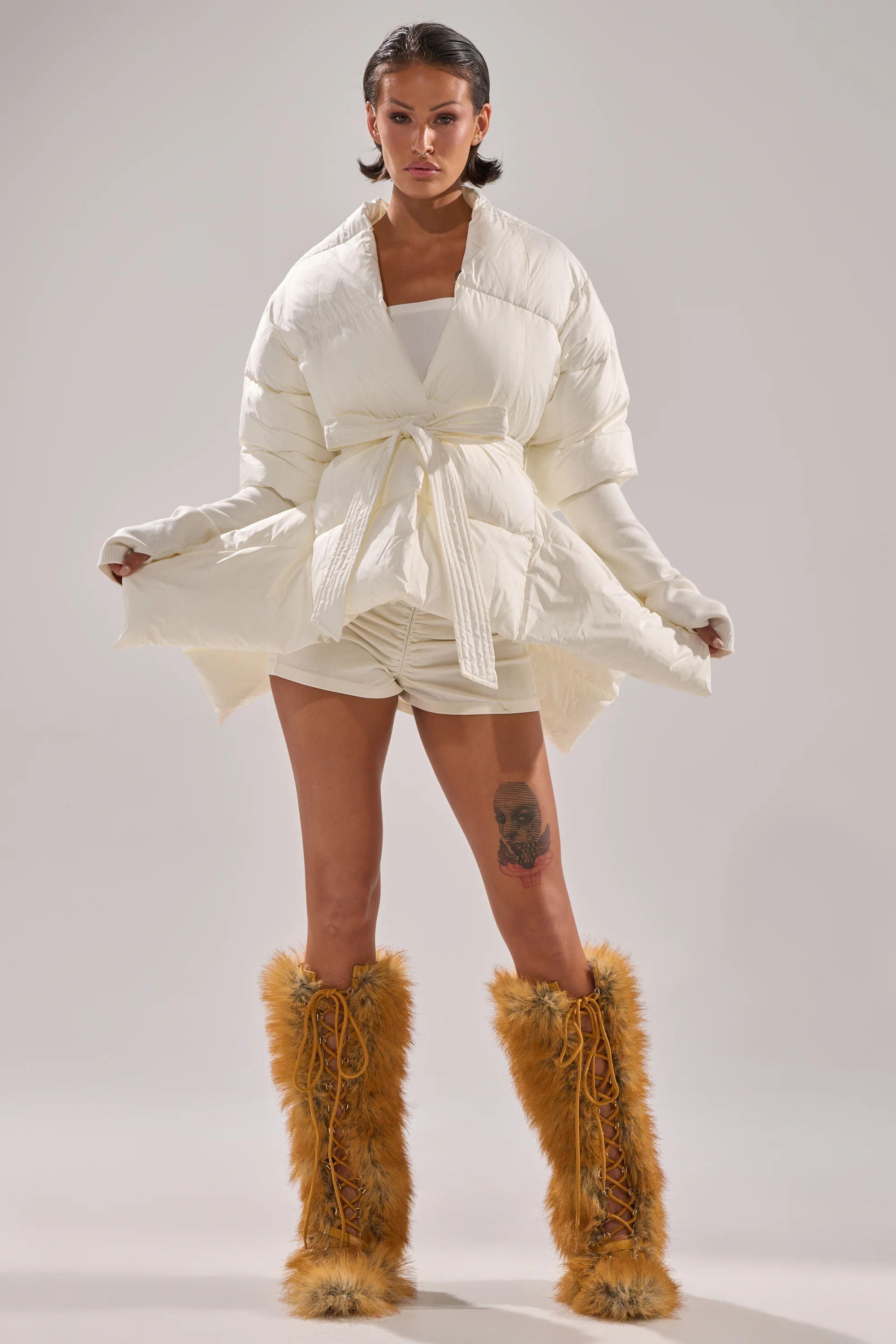 TALK TO ME NICE FUR TRIM PUFFER - Image 15
