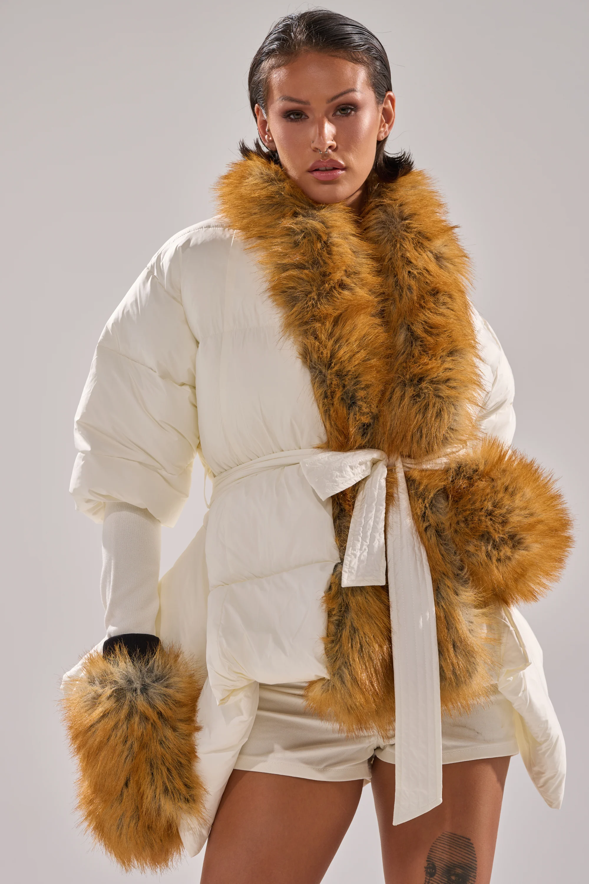 TALK TO ME NICE FUR TRIM PUFFER - Image 6