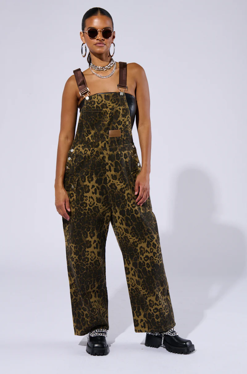 TALLY LEOPARD PRINT OVERALLS - Image 2