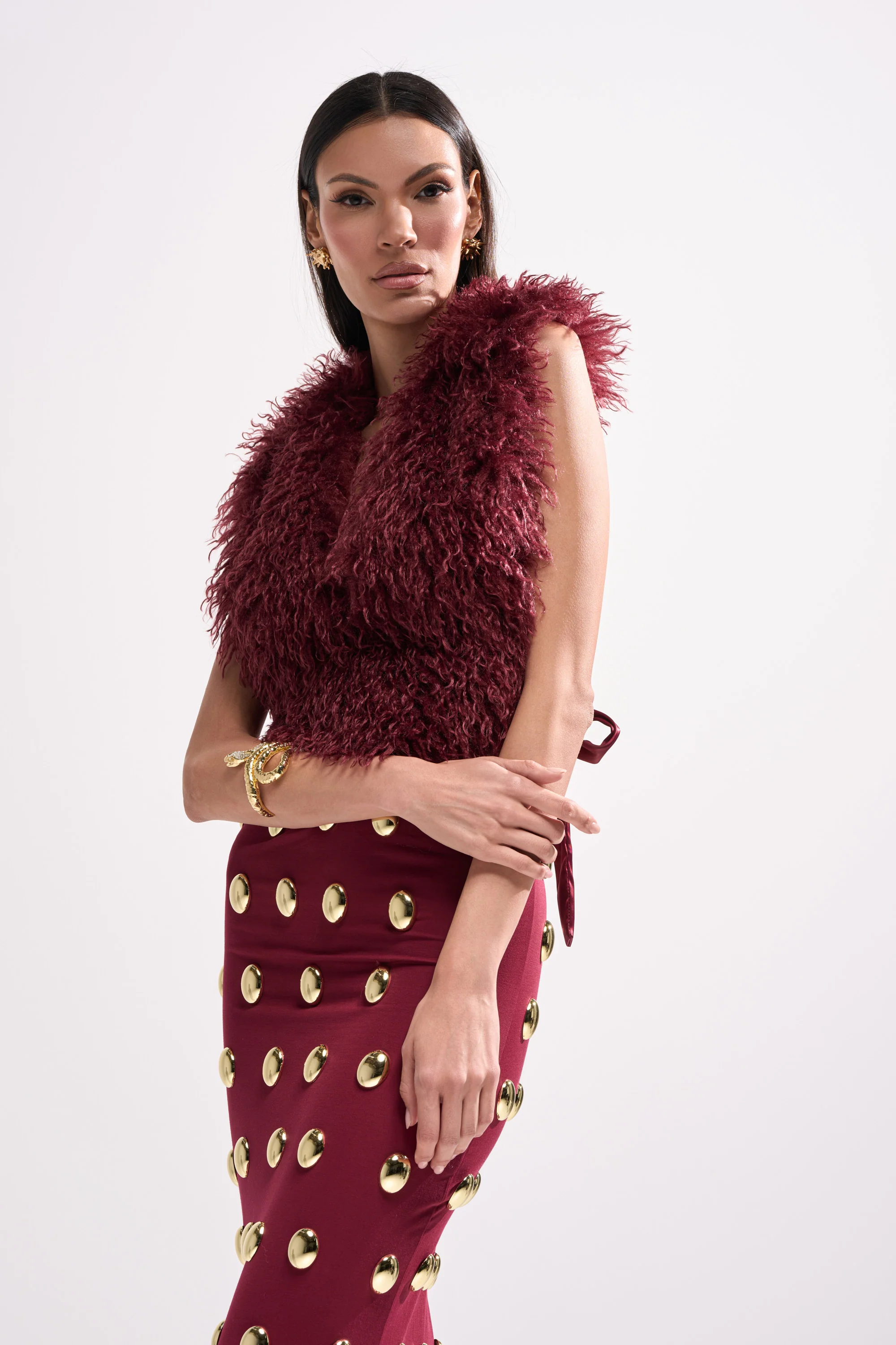 TARA FAUX FUR HALTER TOP - Image 3