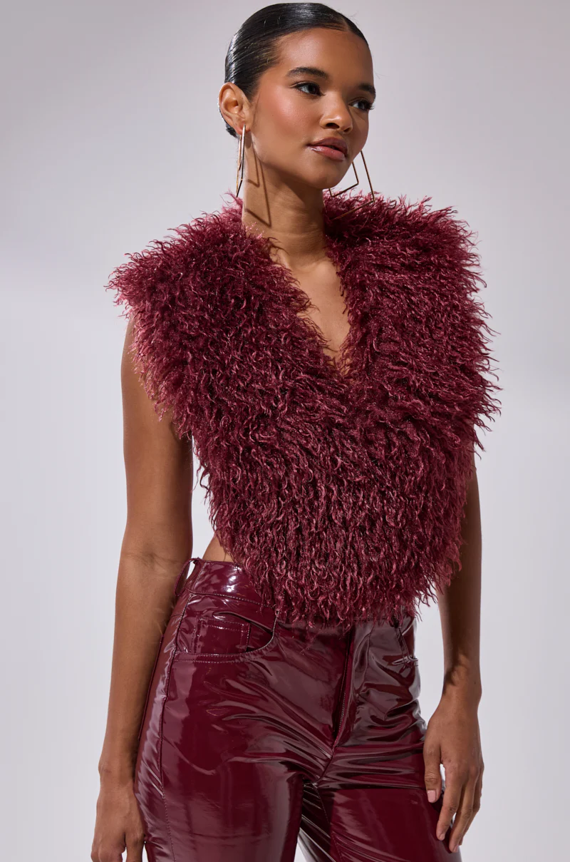 TARA FAUX FUR HALTER TOP - Image 5