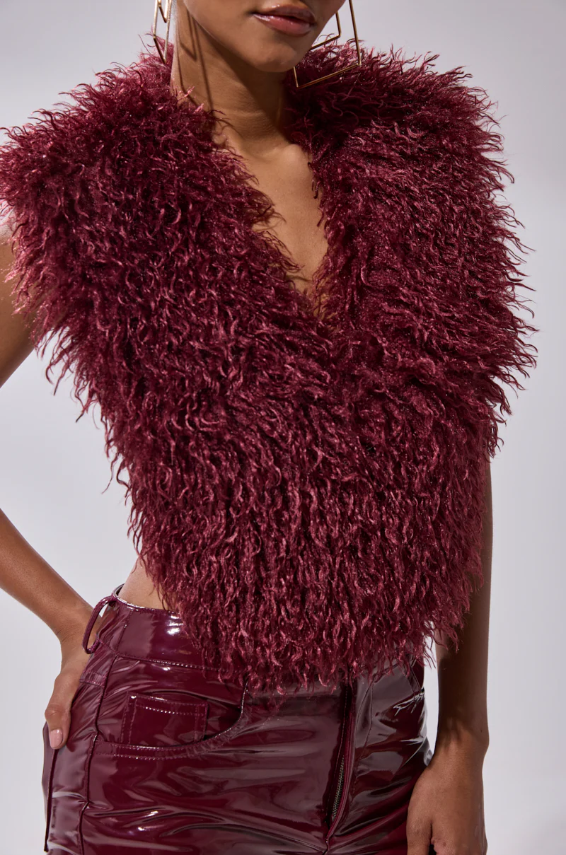 TARA FAUX FUR HALTER TOP - Image 8