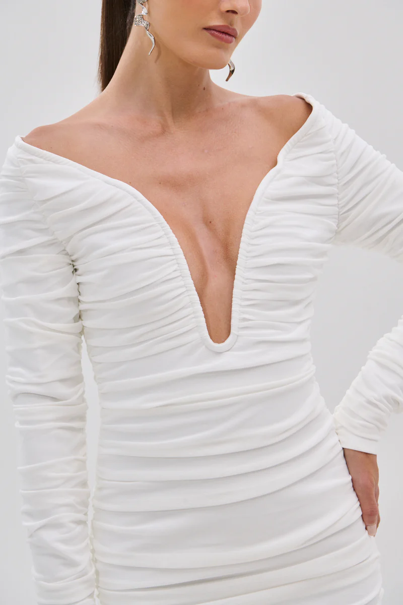TARAJI BANDAGE MIDI DRESS WITH MESH OVERLAY - Image 5