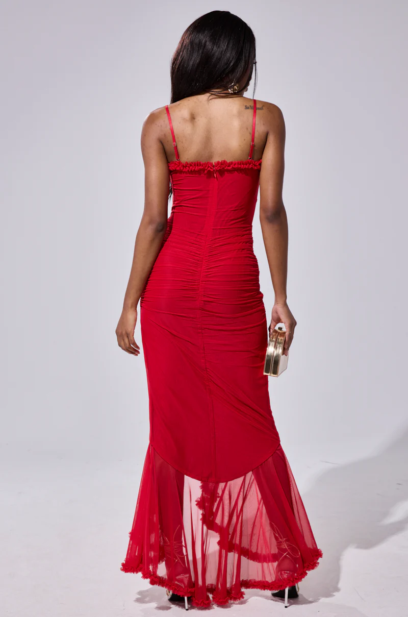 TATI RUFFLE MAXI DRESS IN RED - Image 6