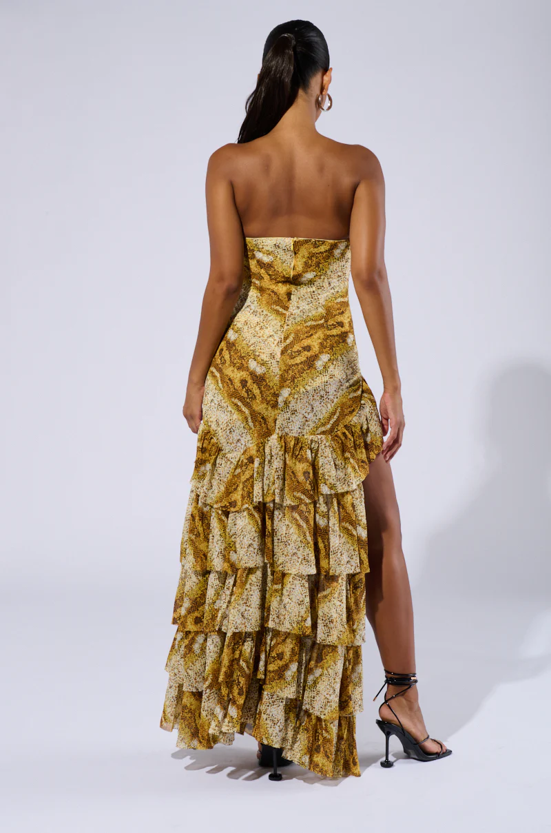 TATTIANA SNAKE PRINT RUFFLED MAXI DRESS - Image 6