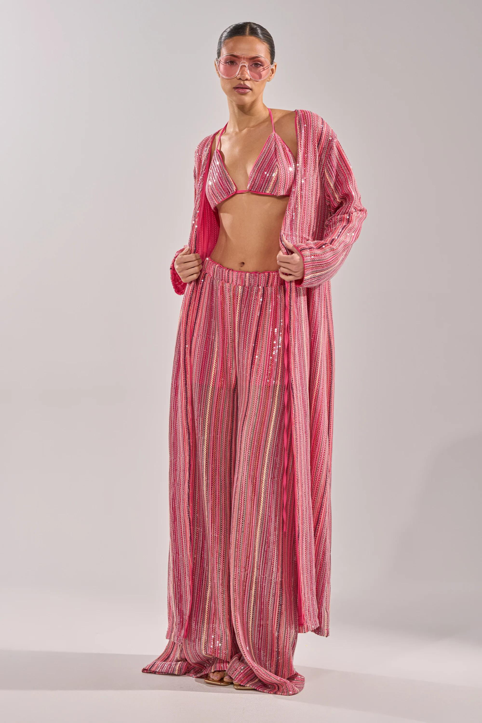 TAYLOR SEQUIN FRONT TIE DUSTER - Image 4