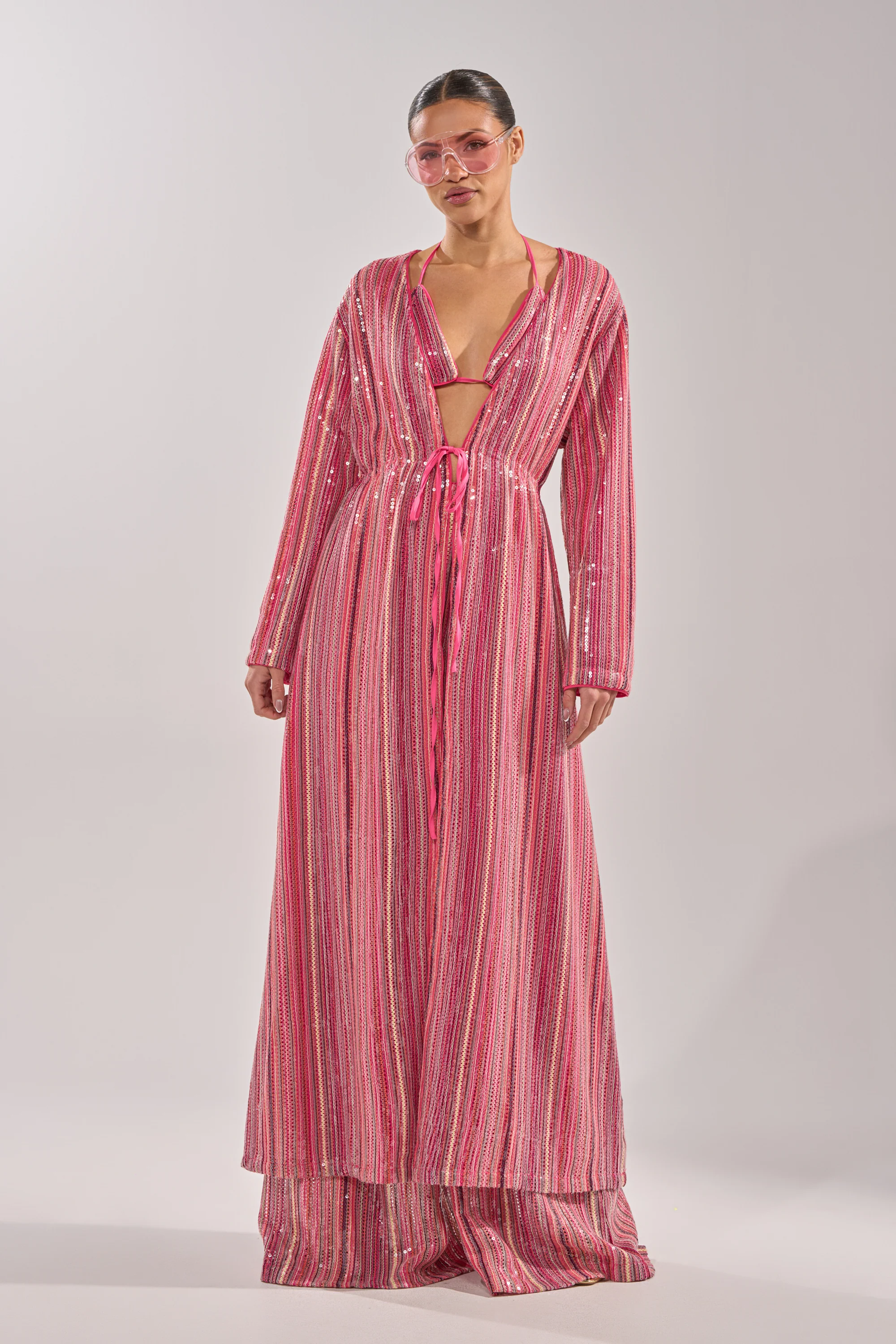TAYLOR SEQUIN FRONT TIE DUSTER - Image 6
