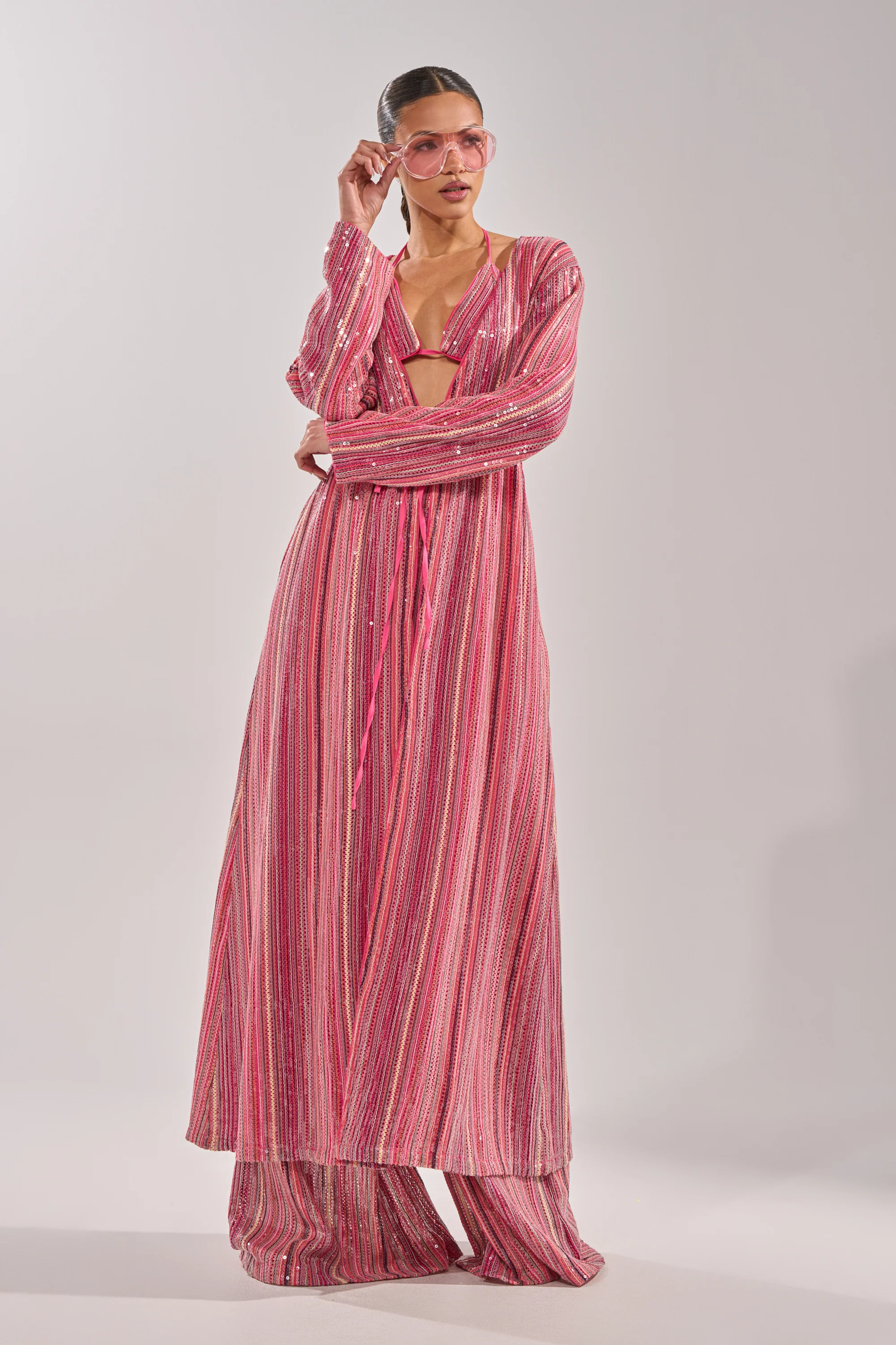 TAYLOR SEQUIN FRONT TIE DUSTER - Image 7
