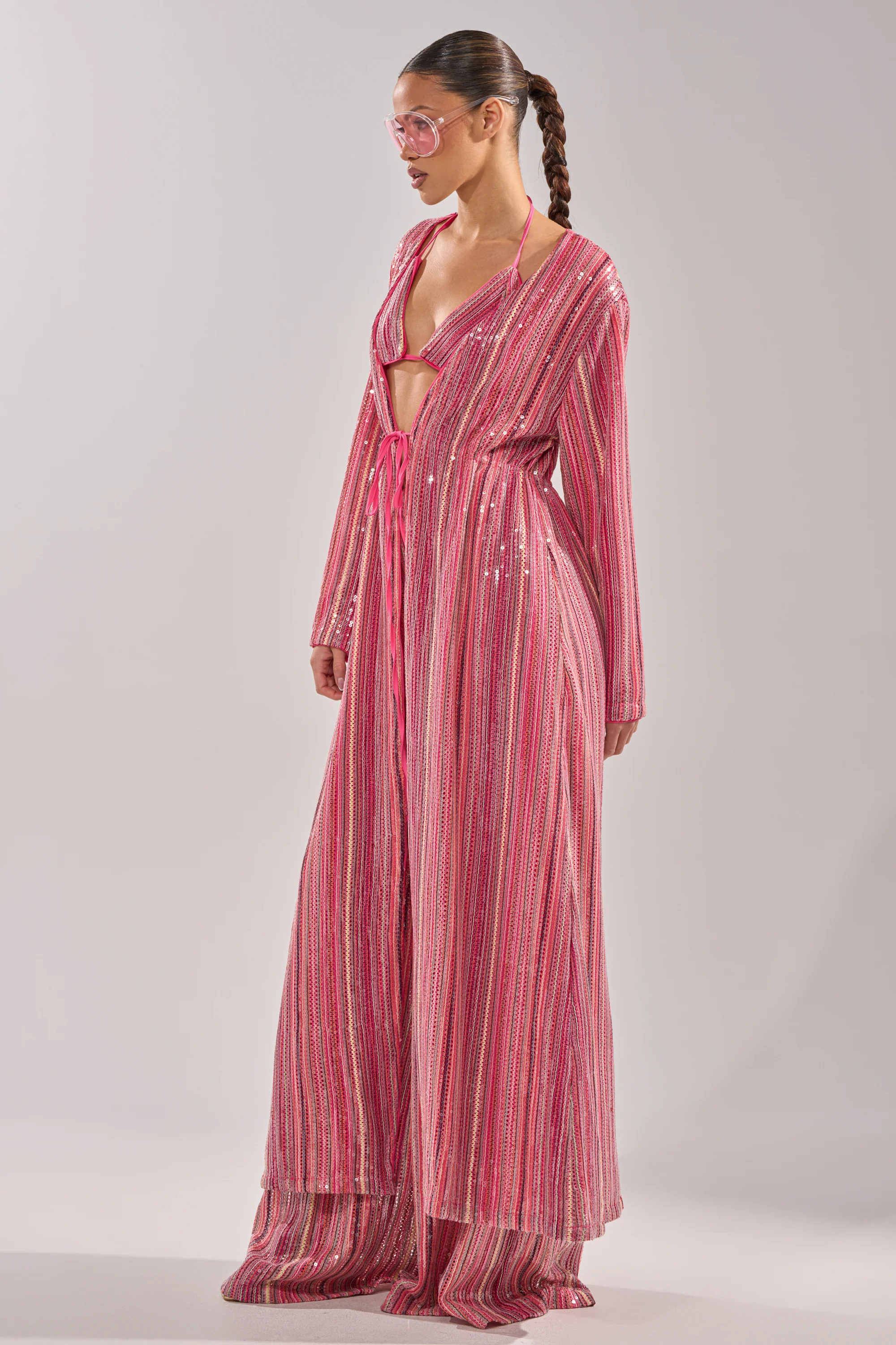TAYLOR SEQUIN FRONT TIE DUSTER - Image 8
